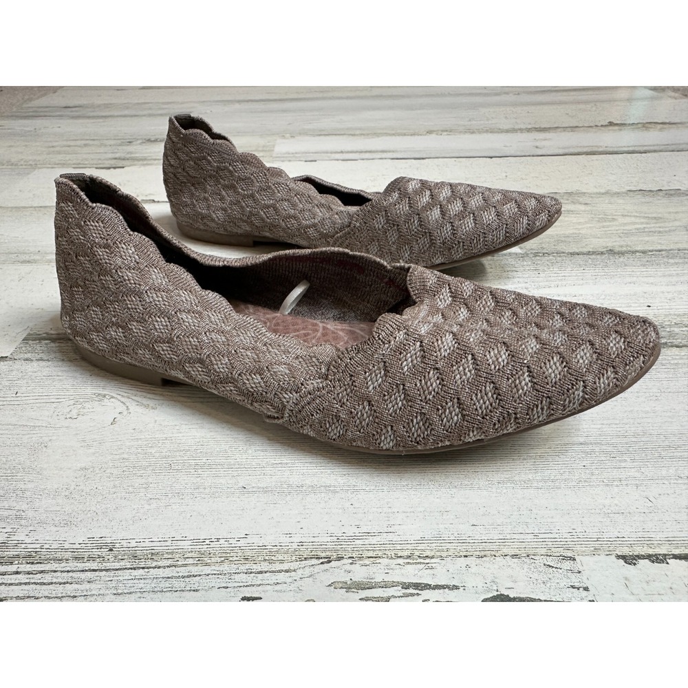 Skechers Flats Cleo Honeycomb Womens 7.5 Shoes Air Cooled Memory Foam Scalloped